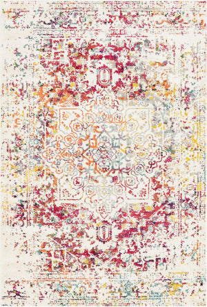 Light Multicolor 6' 1 x 9' Richmond Rectangle Area Rug Vintage Distressed Look Traditional Design Carpet for Unique Home Interior Design for Sale at Rug Engine