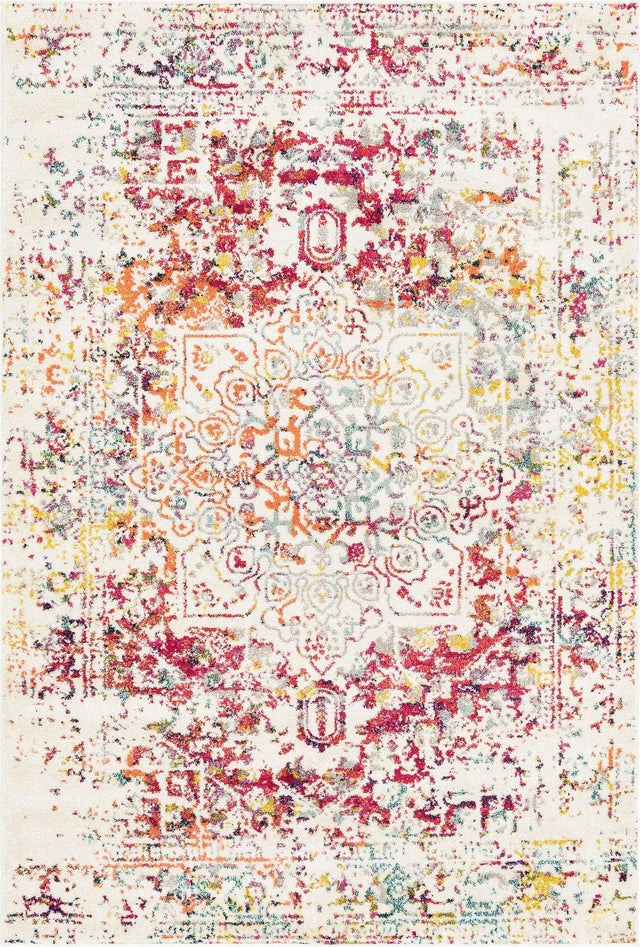 Light Multicolor 6' 1 x 9' Richmond Rectangle Area Rug Vintage Distressed Look Traditional Design Carpet for Unique Home Interior Design for Sale at Rug Engine