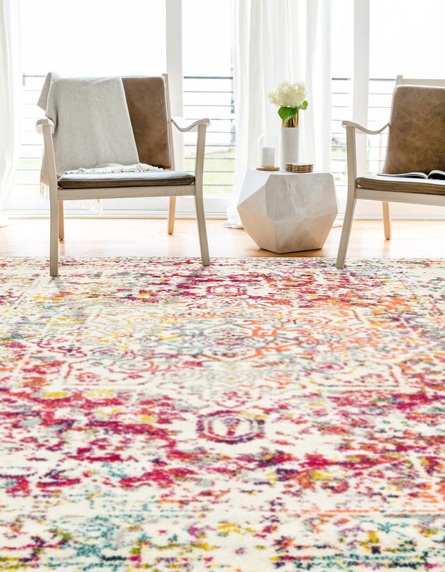 Light Multicolor 6' 1 x 9' Richmond Rectangle Area Rug Vintage Distressed Look Traditional Design Carpet for Unique Home Interior Design for Sale at Rug Engine