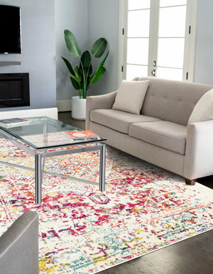 Light Multicolor 9' x 12' Richmond Rectangle Area Rug Vintage Distressed Look Traditional Design Carpet for Unique Home Interior Design for Sale at Rug Engine