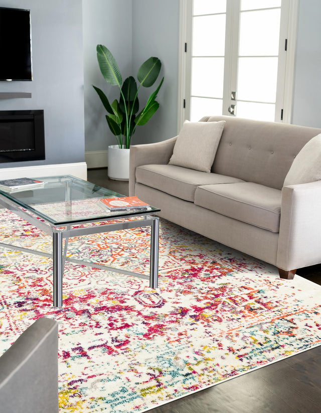 Light Multicolor 6' 1 x 9' Richmond Rectangle Area Rug Vintage Distressed Look Traditional Design Carpet for Unique Home Interior Design for Sale at Rug Engine