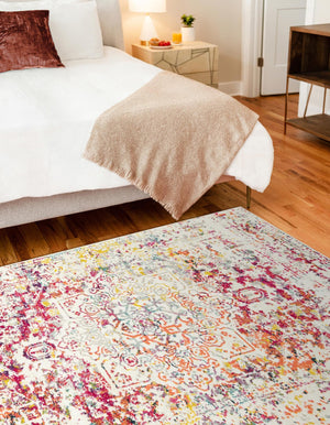 Light Multicolor 9' x 12' Richmond Rectangle Area Rug Vintage Distressed Look Traditional Design Carpet for Unique Home Interior Design for Sale at Rug Engine