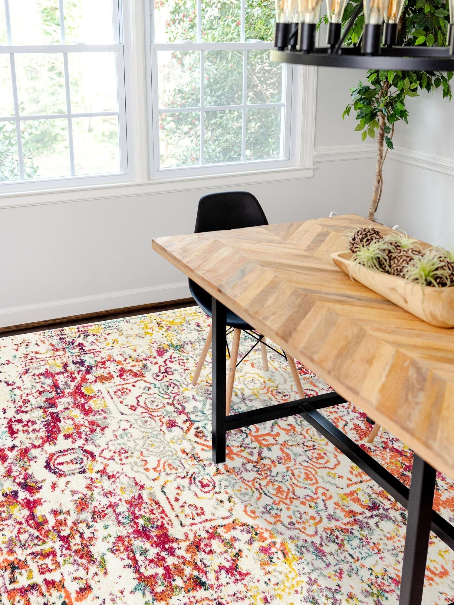 Light Multicolor 9' x 12' Richmond Rectangle Area Rug Vintage Distressed Look Traditional Design Carpet for Unique Home Interior Design for Sale at Rug Engine