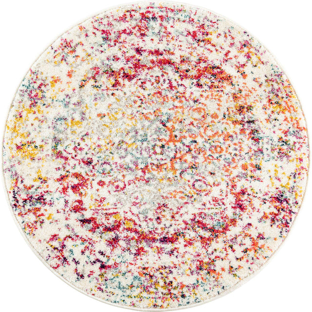 Light Multicolor 3' 1 x 3' 1 Richmond Round Area Rug Vintage Distressed Look Traditional Design Carpet for Unique Home Interior Design for Sale at Rug Engine
