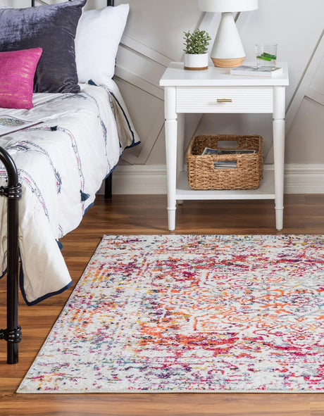 Light Multicolor 5' 3 x 5' 3 Richmond Square Area Rug Vintage Distressed Look Traditional Design Carpet for Unique Home Interior Design for Sale at Rug Engine