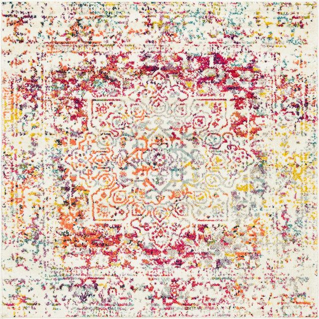 Light Multicolor 5' 3 x 5' 3 Richmond Square Area Rug Vintage Distressed Look Traditional Design Carpet for Unique Home Interior Design for Sale at Rug Engine