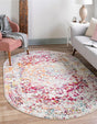 Light Multicolor 7' 1 x 10' Richmond Oval Area Rug Vintage Distressed Look Traditional Design Carpet for Unique Home Interior Design for Sale at Rug Engine