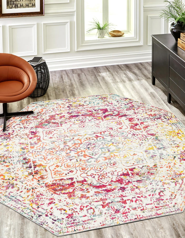 Light Multicolor 6' 1 x 6' 1 Richmond Octagon Area Rug Vintage Distressed Look Traditional Design Carpet for Unique Home Interior Design for Sale at Rug Engine