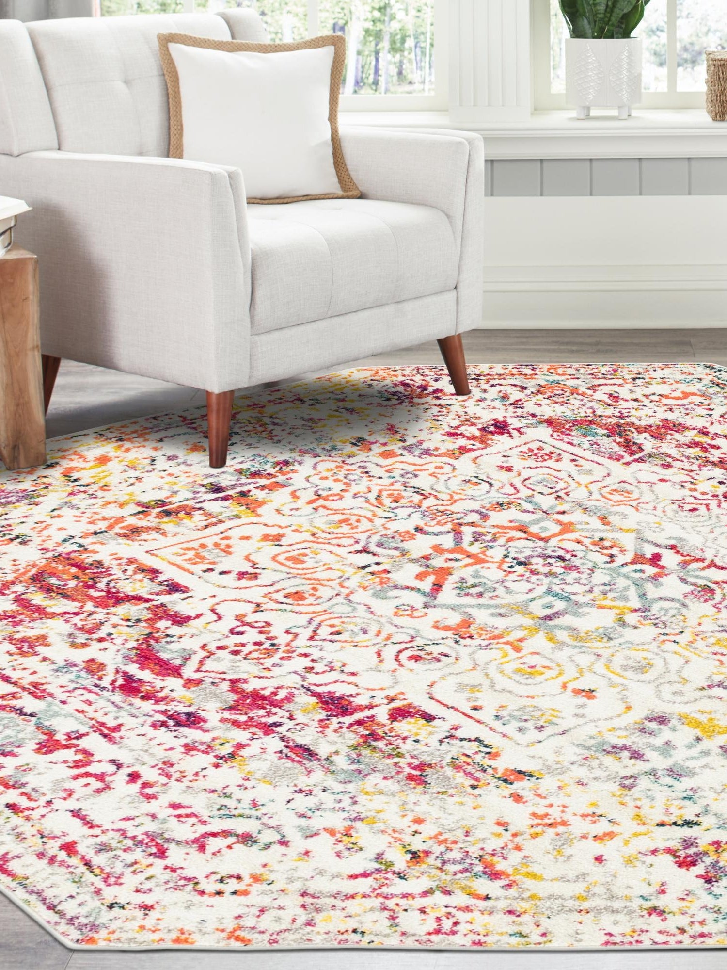 Light Multicolor 6' 1 x 6' 1 Richmond Octagon Area Rug Vintage Distressed Look Traditional Design Carpet for Unique Home Interior Design for Sale at Rug Engine