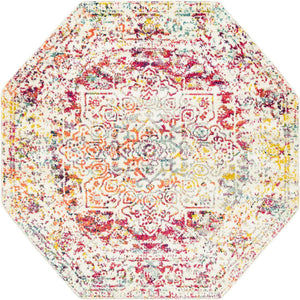 Light Multicolor 5' 3 x 5' 3 Richmond Octagon Area Rug Vintage Distressed Look Traditional Design Carpet for Unique Home Interior Design for Sale at Rug Engine