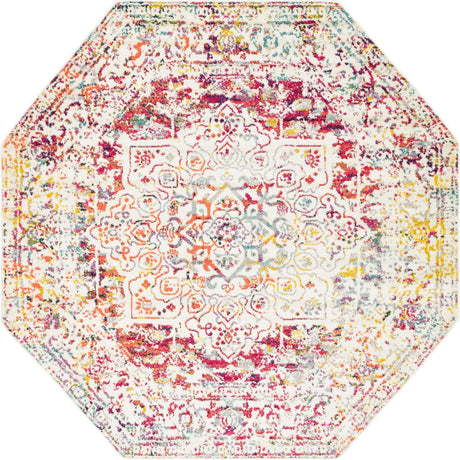 Light Multicolor 7' 10 x 7' 10 Richmond Octagon Area Rug Vintage Distressed Look Traditional Design Carpet for Unique Home Interior Design for Sale at Rug Engine