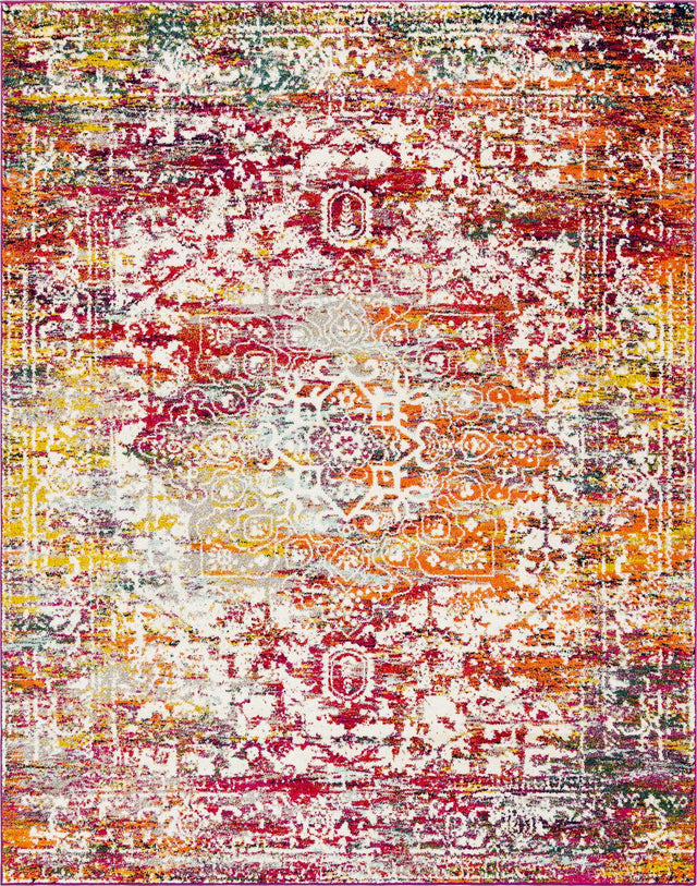 Multicolor 7' 10 x 10' Richmond Rectangle Area Rug Vintage Distressed Look Traditional Design Carpet for Unique Home Interior Design for Sale at Rug Engine