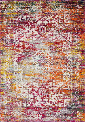 Multicolor 7' 1 x 10' Richmond Rectangle Area Rug Vintage Distressed Look Traditional Design Carpet for Unique Home Interior Design for Sale at Rug Engine