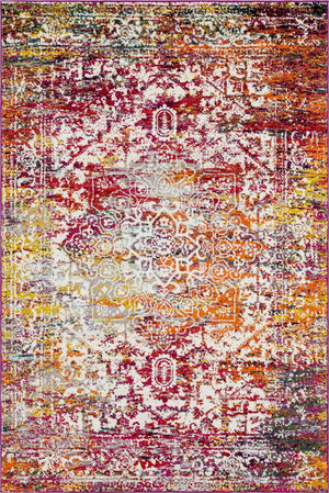 Multicolor 6' 1 x 9' Richmond Rectangle Area Rug Vintage Distressed Look Traditional Design Carpet for Unique Home Interior Design for Sale at Rug Engine