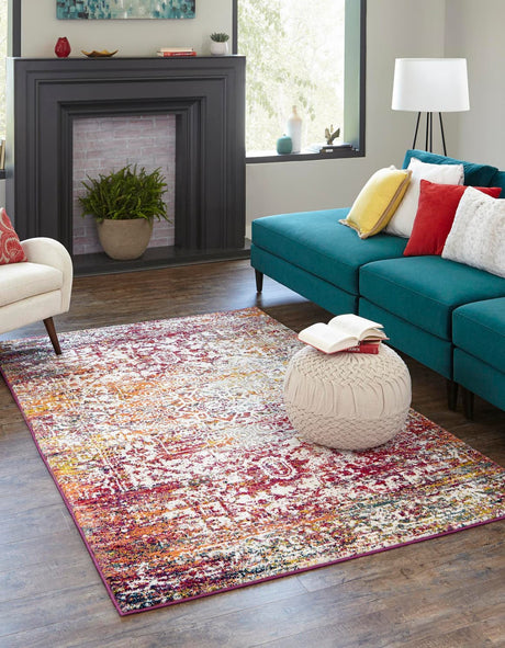 Multicolor 3' 1 x 5' 3 Richmond Rectangle Area Rug Vintage Distressed Look Traditional Design Carpet for Unique Home Interior Design for Sale at Rug Engine