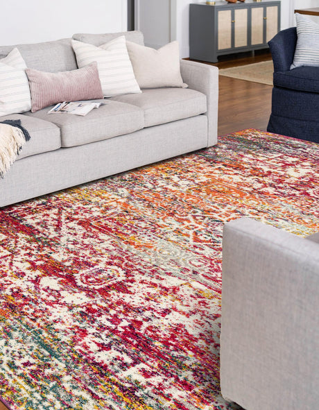 Multicolor 4' 1 x 6' 1 Richmond Rectangle Area Rug Vintage Distressed Look Traditional Design Carpet for Unique Home Interior Design for Sale at Rug Engine