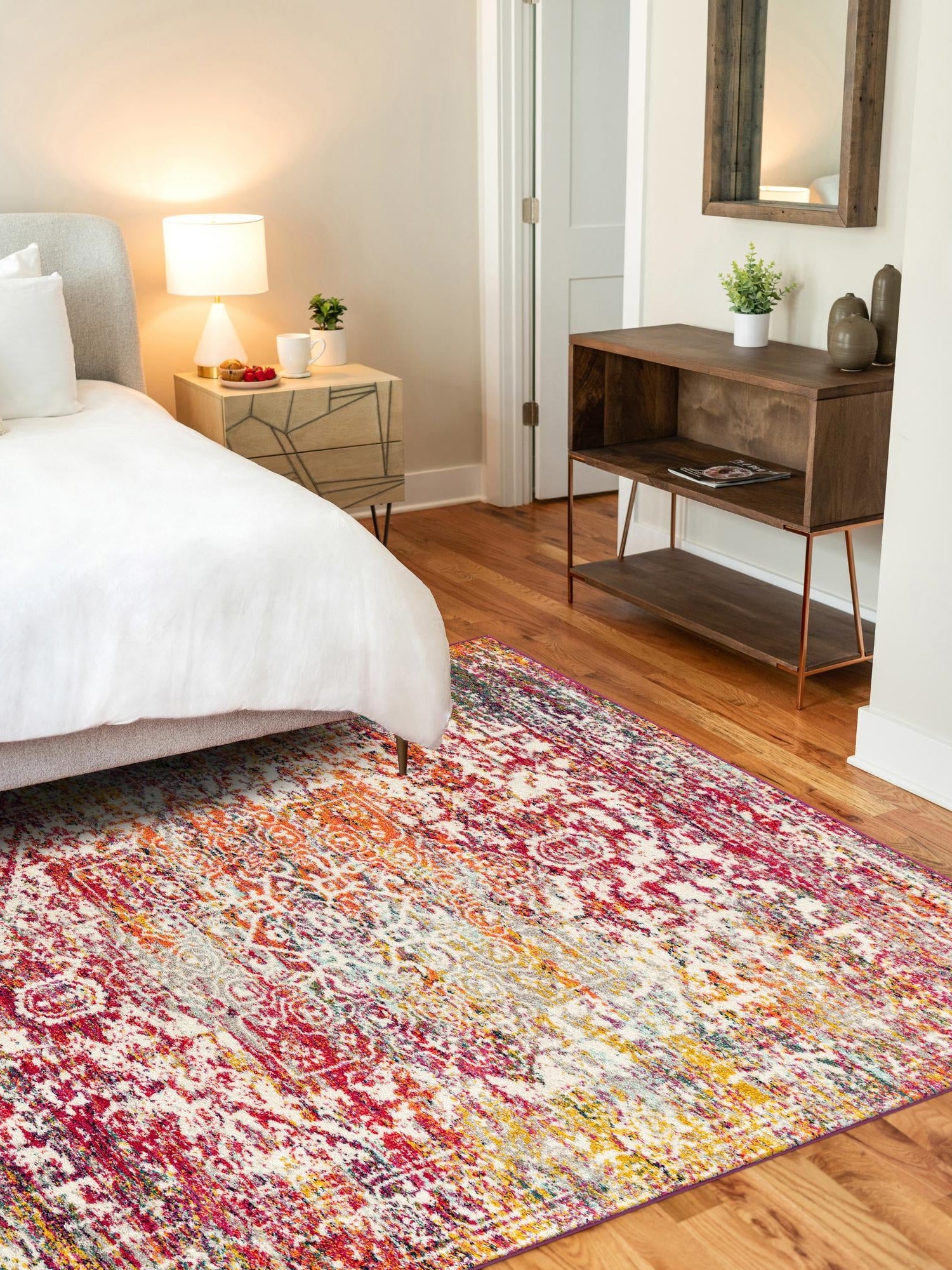 Multicolor 7' 10 x 11' Richmond Rectangle Area Rug Vintage Distressed Look Traditional Design Carpet for Unique Home Interior Design for Sale at Rug Engine