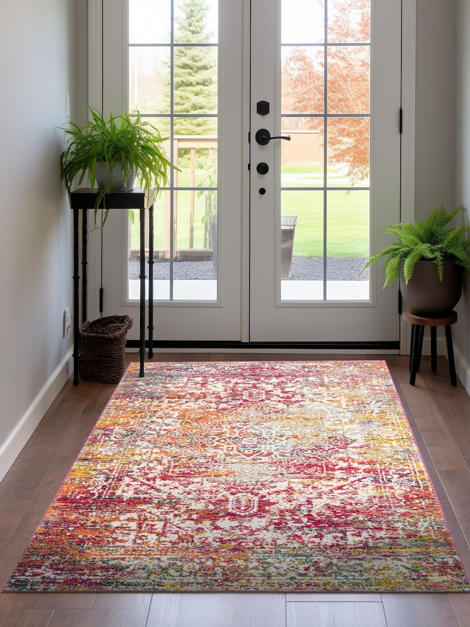 Multicolor 7' 10 x 11' Richmond Rectangle Area Rug Vintage Distressed Look Traditional Design Carpet for Unique Home Interior Design for Sale at Rug Engine