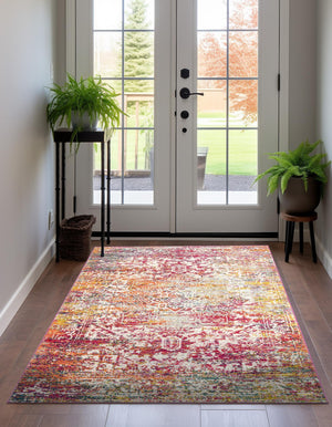 Multicolor 7' 10 x 11' Richmond Rectangle Area Rug Vintage Distressed Look Traditional Design Carpet for Unique Home Interior Design for Sale at Rug Engine