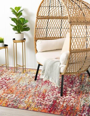 Multicolor 7' 1 x 10' Richmond Rectangle Area Rug Vintage Distressed Look Traditional Design Carpet for Unique Home Interior Design for Sale at Rug Engine