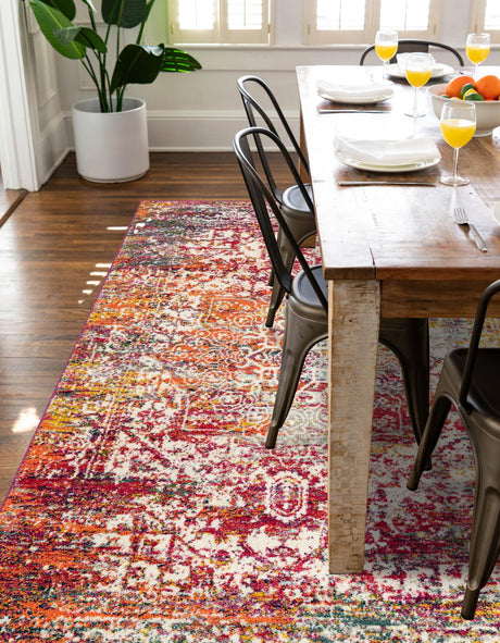 Multicolor 4' 1 x 6' 1 Richmond Rectangle Area Rug Vintage Distressed Look Traditional Design Carpet for Unique Home Interior Design for Sale at Rug Engine