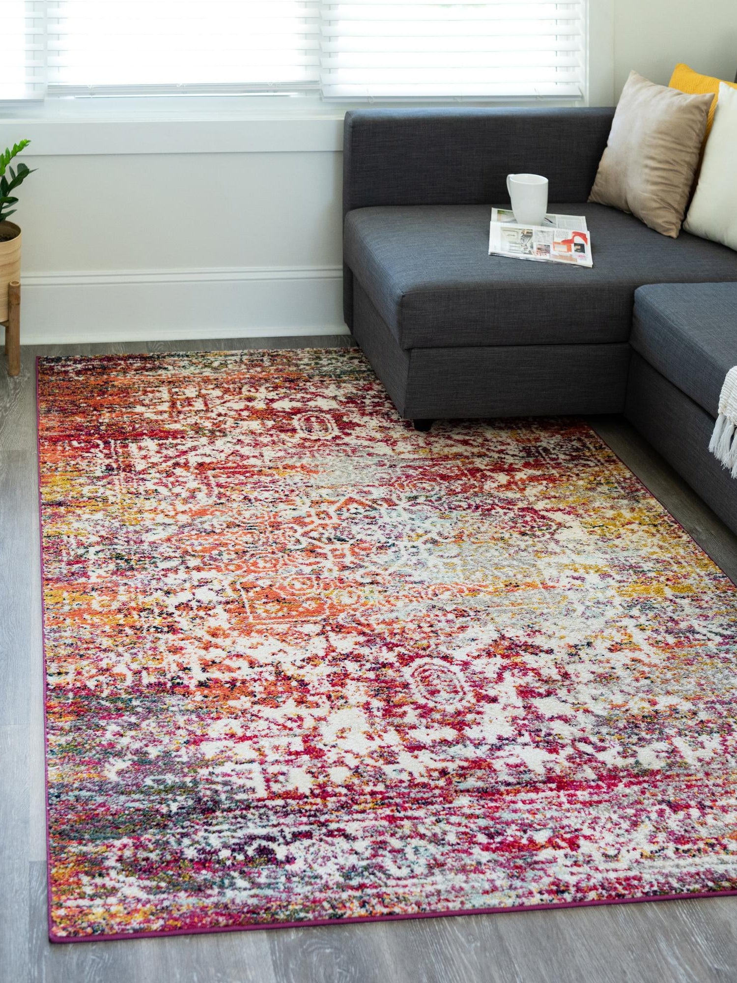 Multicolor 3' 1 x 5' 3 Richmond Rectangle Area Rug Vintage Distressed Look Traditional Design Carpet for Unique Home Interior Design for Sale at Rug Engine
