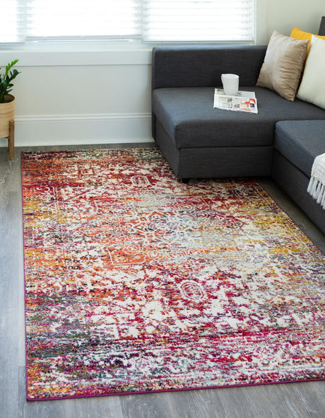 Multicolor 4' 1 x 6' 1 Richmond Rectangle Area Rug Vintage Distressed Look Traditional Design Carpet for Unique Home Interior Design for Sale at Rug Engine