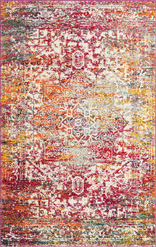 Multicolor 5' 3 x 8' Richmond Rectangle Area Rug Vintage Distressed Look Traditional Design Carpet for Unique Home Interior Design for Sale at Rug Engine