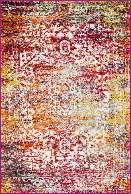 Multicolor 4' 1 x 6' 1 Richmond Rectangle Area Rug Vintage Distressed Look Traditional Design Carpet for Unique Home Interior Design for Sale at Rug Engine