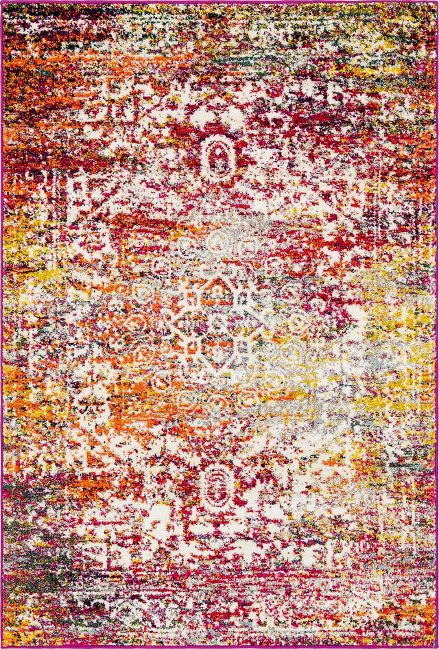 Multicolor 4' 1 x 6' 1 Richmond Rectangle Area Rug Vintage Distressed Look Traditional Design Carpet for Unique Home Interior Design for Sale at Rug Engine