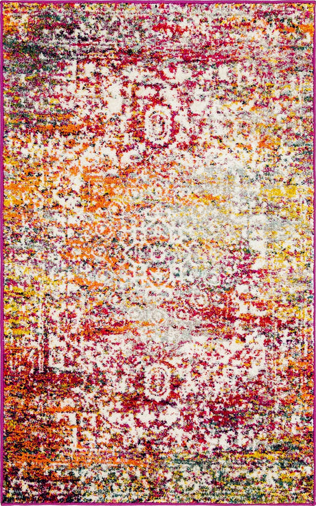 Multicolor 3' 1 x 5' 3 Richmond Rectangle Area Rug Vintage Distressed Look Traditional Design Carpet for Unique Home Interior Design for Sale at Rug Engine
