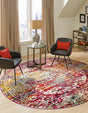 Multicolor 10' x 10' Richmond Round Area Rug Vintage Distressed Look Traditional Design Carpet for Unique Home Interior Design for Sale at Rug Engine