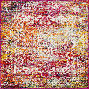 Multicolor 4' 1 x 4' 1 Richmond Square Area Rug Vintage Distressed Look Traditional Design Carpet for Unique Home Interior Design for Sale at Rug Engine