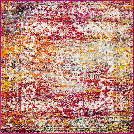 Multicolor 4' 1 x 4' 1 Richmond Square Area Rug Vintage Distressed Look Traditional Design Carpet for Unique Home Interior Design for Sale at Rug Engine