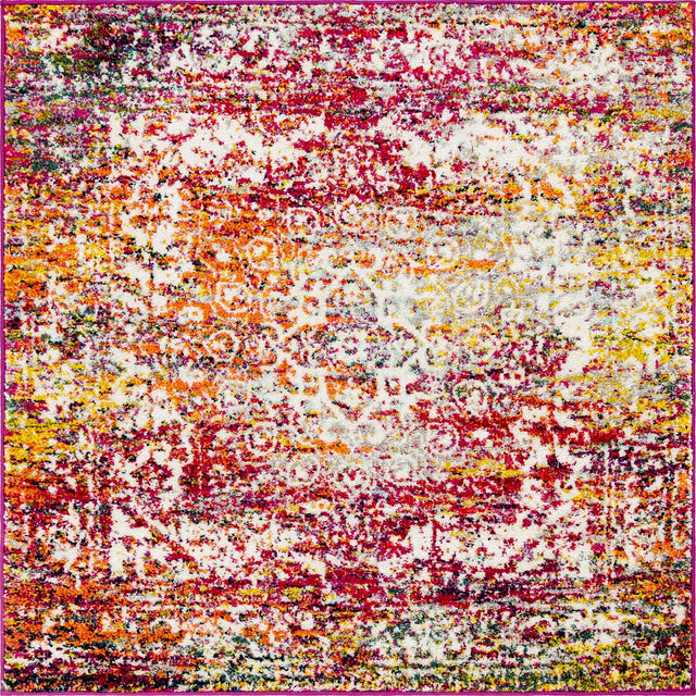 Multicolor 4' 1 x 4' 1 Richmond Square Area Rug Vintage Distressed Look Traditional Design Carpet for Unique Home Interior Design for Sale at Rug Engine