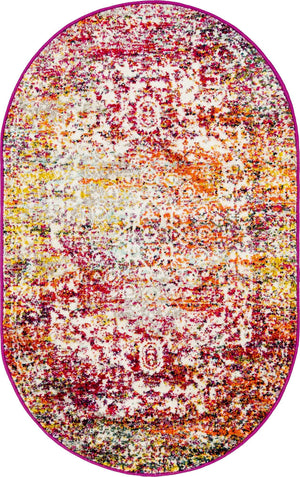 Multicolor 3' 1 x 5' 3 Richmond Oval Area Rug Vintage Distressed Look Traditional Design Carpet for Unique Home Interior Design for Sale at Rug Engine