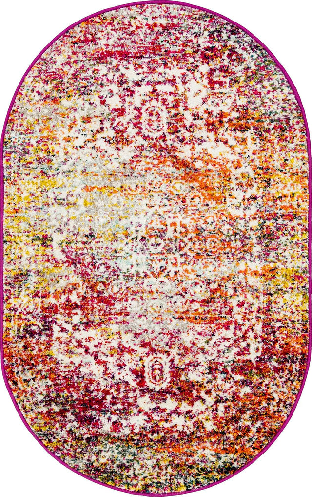 Multicolor 3' 1 x 5' 3 Richmond Oval Area Rug Vintage Distressed Look Traditional Design Carpet for Unique Home Interior Design for Sale at Rug Engine
