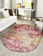 Multicolor 5' 3 x 8' Richmond Oval Area Rug Vintage Distressed Look Traditional Design Carpet for Unique Home Interior Design for Sale at Rug Engine