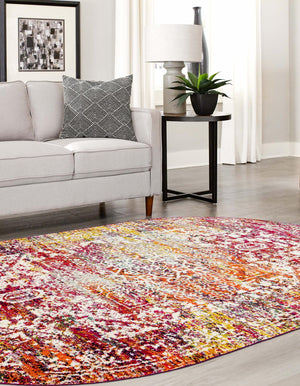 Multicolor 5' 3 x 8' Richmond Oval Area Rug Vintage Distressed Look Traditional Design Carpet for Unique Home Interior Design for Sale at Rug Engine