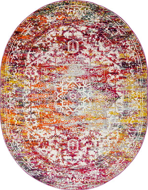 Multicolor 7' 10 x 10' Richmond Oval Area Rug Vintage Distressed Look Traditional Design Carpet for Unique Home Interior Design for Sale at Rug Engine