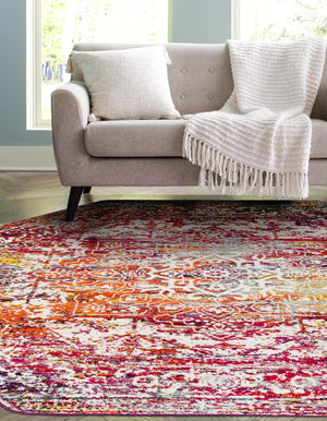 Multicolor 6' 1 x 6' 1 Richmond Octagon Area Rug Vintage Distressed Look Traditional Design Carpet for Unique Home Interior Design for Sale at Rug Engine