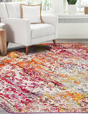 Multicolor 6' 1 x 6' 1 Richmond Octagon Area Rug Vintage Distressed Look Traditional Design Carpet for Unique Home Interior Design for Sale at Rug Engine