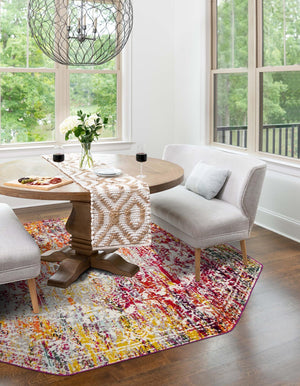 Multicolor 7' 10 x 7' 10 Richmond Octagon Area Rug Vintage Distressed Look Traditional Design Carpet for Unique Home Interior Design for Sale at Rug Engine