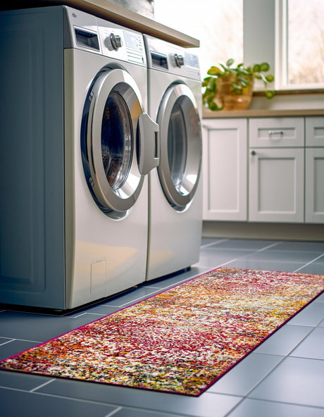 Multicolor 2' 7 x 11' Richmond Runner Area Rug Vintage Distressed Look Traditional Design Carpet for Unique Home Interior Design for Sale at Rug Engine