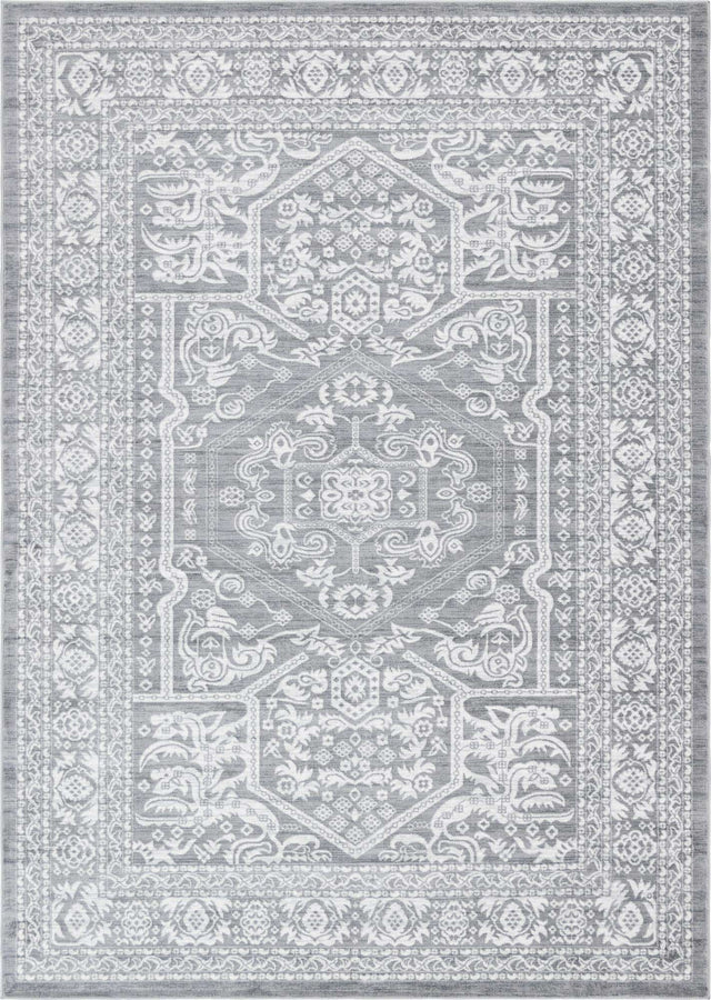 Gray 9' 10 x 14' 1 Boston Rectangle Area Rug 55% Polypropylene & 45% Polyester Easy Clean Traditional Classical Carpet for Contemporary Living Dining Room Office Space for Sale at Rug Engine