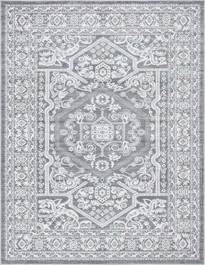 Gray 9' x 12' 2 Boston Rectangle Area Rug 55% Polypropylene & 45% Polyester Easy Clean Traditional Classical Carpet for Contemporary Living Dining Room Office Space for Sale at Rug Engine