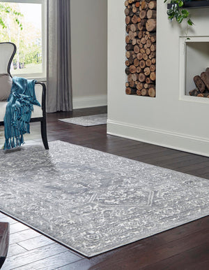 Gray 2' x 3' 1 Boston Rectangle Area Rug 55% Polypropylene & 45% Polyester Easy Clean Traditional Classical Carpet for Contemporary Living Dining Room Office Space for Sale at Rug Engine