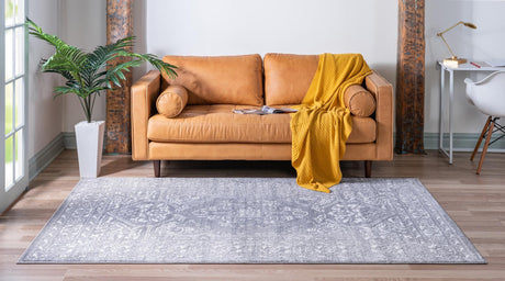 Gray 9' 10 x 14' 1 Boston Rectangle Area Rug 55% Polypropylene & 45% Polyester Easy Clean Traditional Classical Carpet for Contemporary Living Dining Room Office Space for Sale at Rug Engine