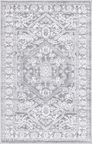 Gray 3' 3 x 5' 3 Boston Rectangle Area Rug 55% Polypropylene & 45% Polyester Easy Clean Traditional Classical Carpet for Contemporary Living Dining Room Office Space for Sale at Rug Engine