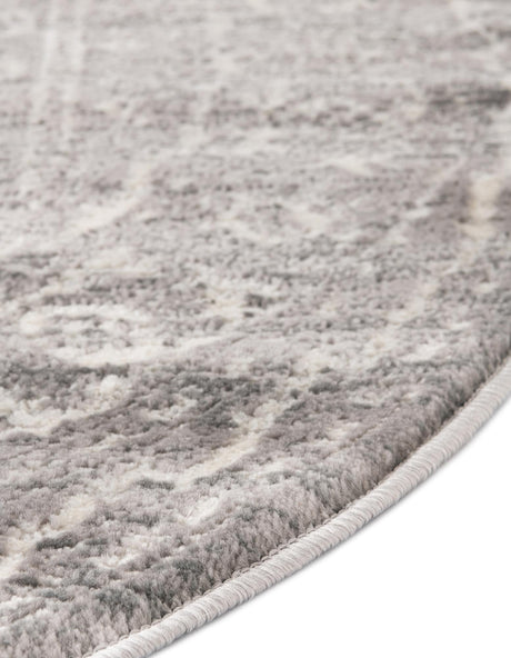 Gray 3' 3 x 3' 3 Boston Round Area Rug 55% Polypropylene & 45% Polyester Easy Clean Traditional Classical Carpet for Contemporary Living Dining Room Office Space for Sale at Rug Engine